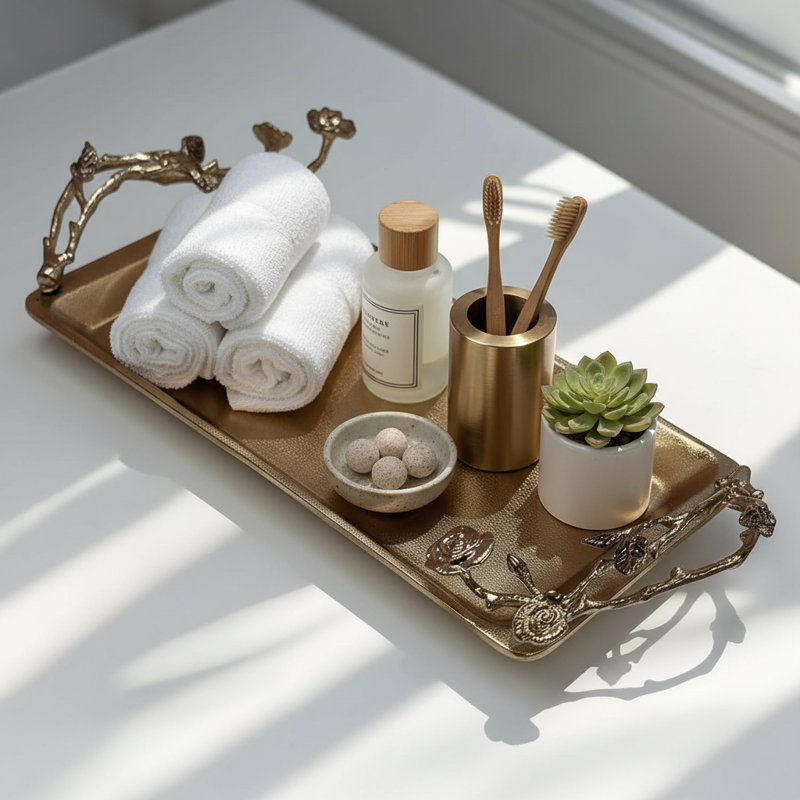 Plateau de meuble-lavabo en marbre Vintage Rose