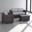 Ensemble de 3 sièges d'extérieur entièrement assemblés avec coussins gris épais de 5 pouces, housses tissées à la main, amovibles, dossiers inclinés confortables, ensemble de patio 3 pieds sans assemblage requis, structure et hydrofuge