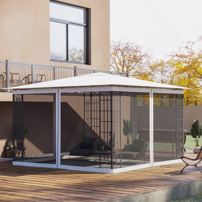 Outsunny 10' X 12' Replacement Mesh Sidewall Netting For Patio Gazebos And Canopy Tents With Zippers (Sidewall Only)