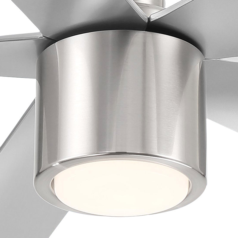 Ventilateur de plafond 5 pales avec télécommande et lumière à intensité variable RAVian, Nickel brossé, 60"