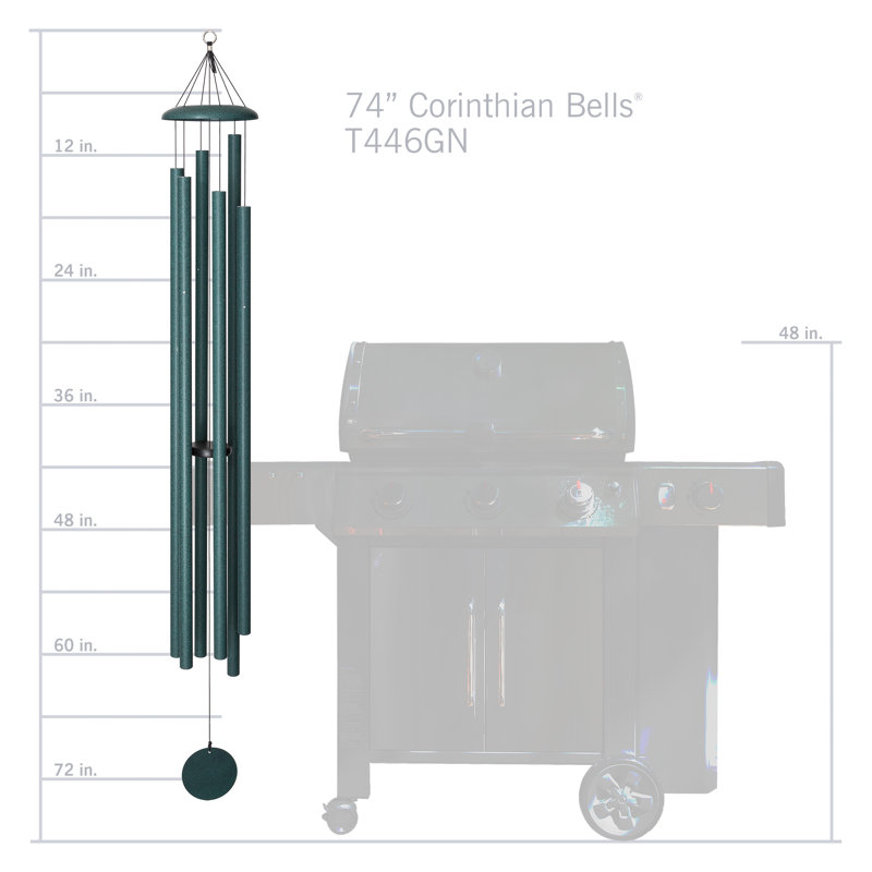 44" Green Aluminum Corinthian Wind Chime