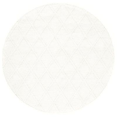 Krizal Hand Woven Wool/Viscose Geometric Rug in Ivory