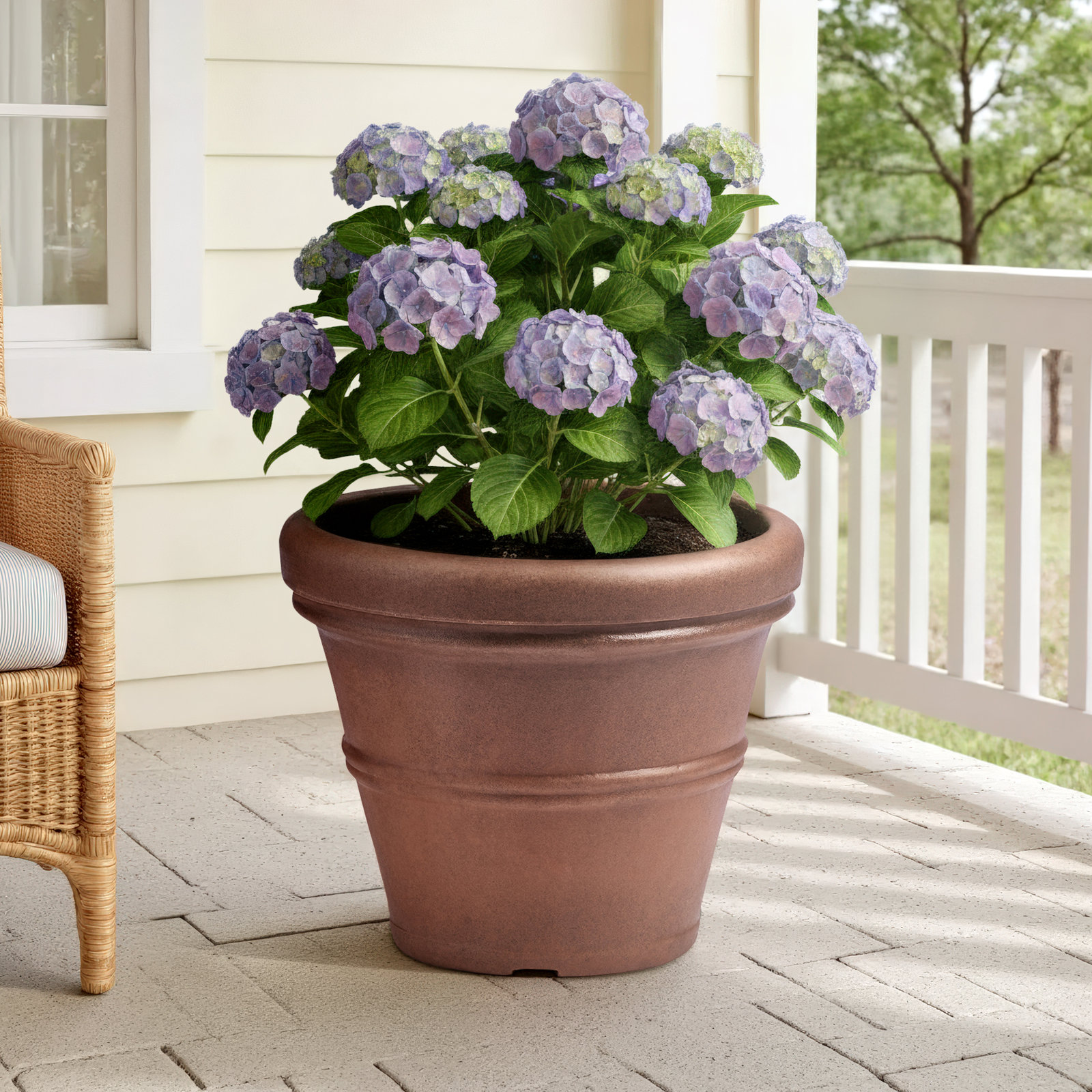 Pot Planter, Rust, 10.75" H x 13.5" W x 13.5" D