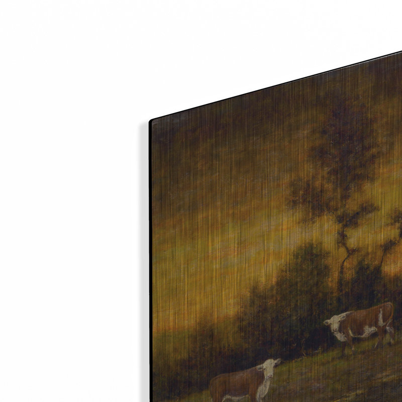  «Cowsiness In Gold» par Michael Fratrich, art mural en métal, 12 po x 16 po, H 16 po x l 12 po
