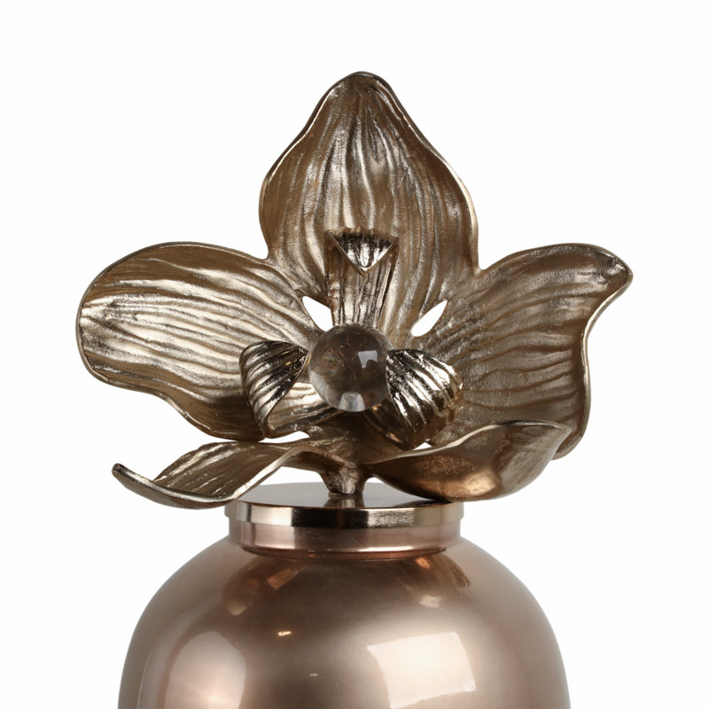 Petit vase surdimensionné avec dessus en métal, H 42 po x l 15 po x P 12 po