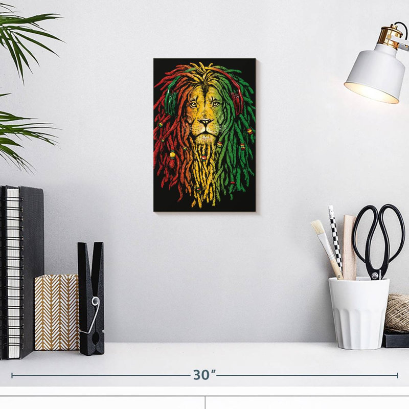 Brampt Jamaican Lion Head, 12" H x 8" W