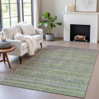 Tapis olive intérieur / extérieur lavable à la machine Xhevrie
