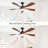 52 Inch Indoor Ceiling Fan With 3 Color Dimmable 5 ABS Blades Remote Control Reversible DC Motor Black With Led Light-969501301