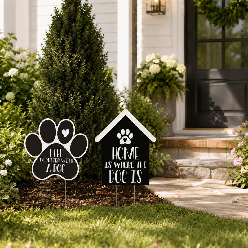 Weather Resistant and UV Resistant Polyvinyl Chloride (PVC) Animals and Text & Numbers Garden Stake