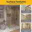 Drew Porte de douche pivotante réversible 45,6po–46po x 79po en or brossé avec verre teinté brun et panneau latéral 30,2–30,5po-125041171