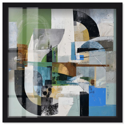 Art mural moderne Tectonic Plates III Shadowbox par Art Remedy, cadre noir, 31 x 31