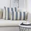 Ensemble de 2 taies d'oreiller décoratives à rayures bleues 18 x 18 pouces