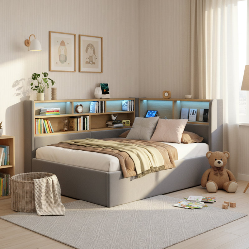 Metal Daybed, Grey, Single