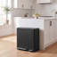 Ensemble de poubelles à double compartiment 13 + 5,3 gallons en acier inoxydable avec seaux intérieurs et sac poubelle-129397906