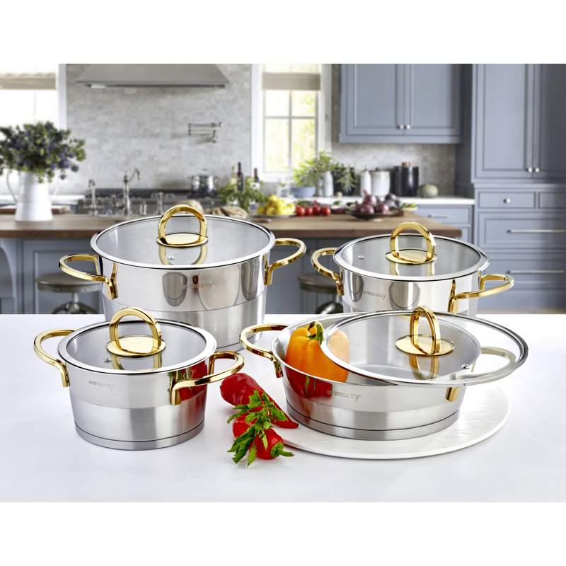 Oshiro 8 - Piece Stainless Steel Cookware Set