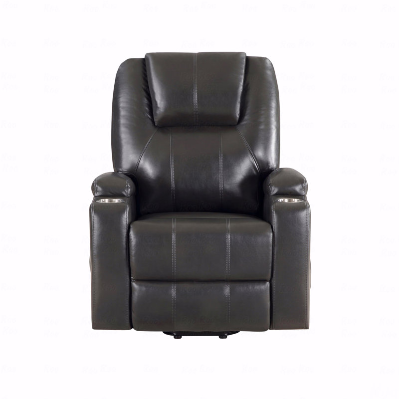 Leather Aire Upholstered With Recliner Function With Power Lift Function And With Massage Function