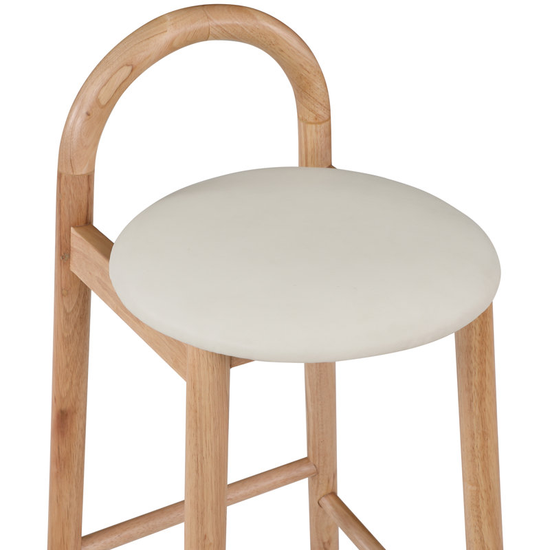 Calvin 27" Counter Bar Stool, Natural, Cream Vegan Leather