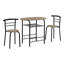 Ensemble de 3 tables de salle à manger, petites, L 32 po, cuisine, métal, stratifié, contemporain-1095962911