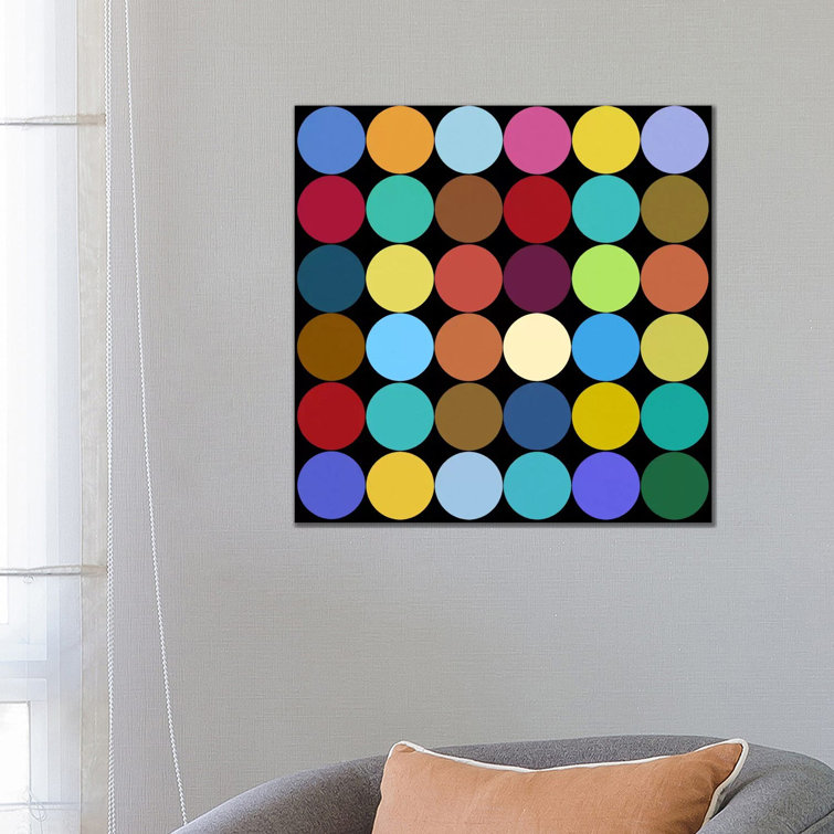 Modern Art- Dots Nine Colors by 5by5collective - Wrapped Canvas Print