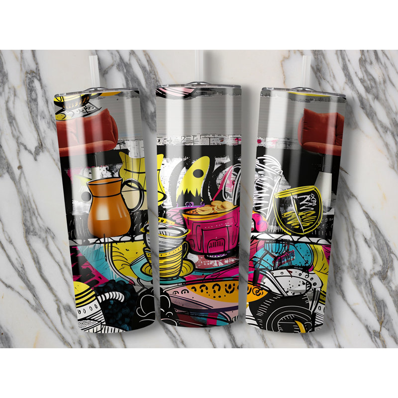 Choose Handmade Tumblers 591ml Vacuum Insulated Stainless Steel (18/8) Travel Tumbler with Straw