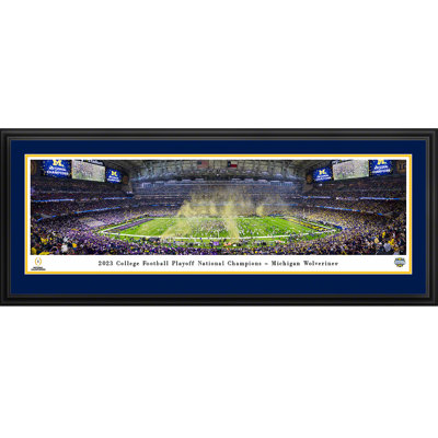 Michigan - 2023 CFP National Champion, mat double, reproduction de luxe encadrée