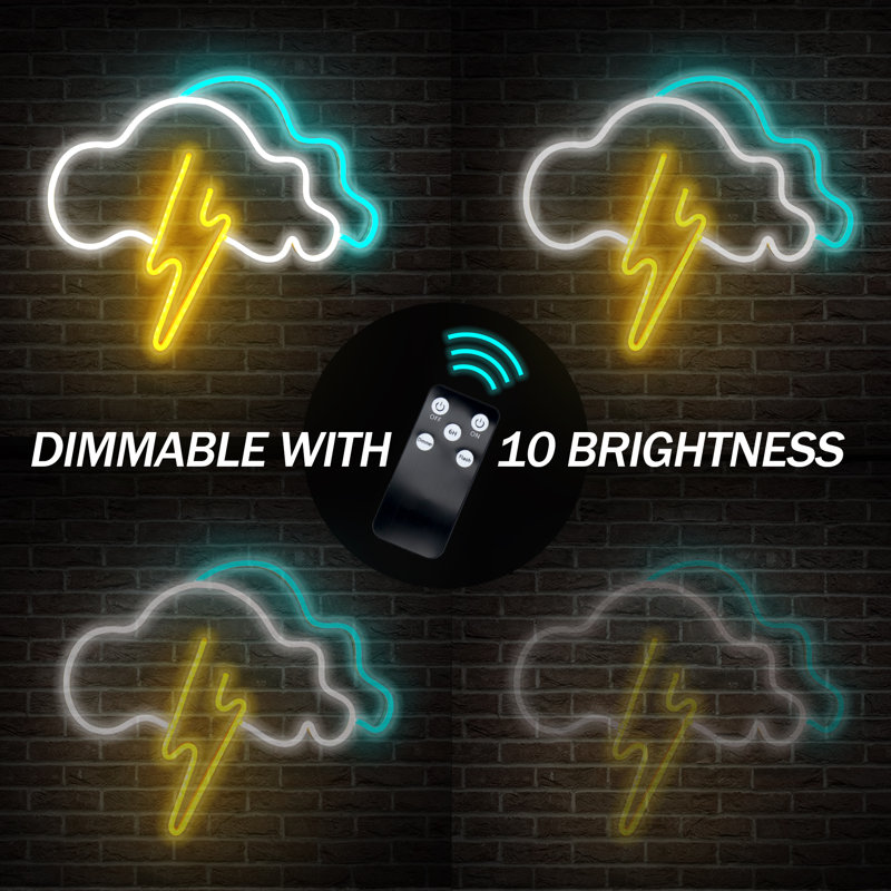 14" LED Novelty Cloud Neon Sign