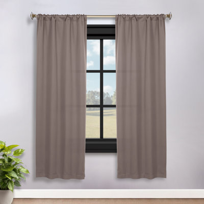 Moriah Millendon Solid Modern Polyester Rod Pockets Room Darkening Curtain Pair