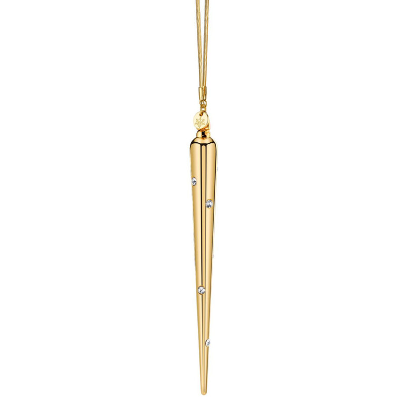Icicle Diamante 6.5 in. Handmade Holiday Shaped Ornament, Gold