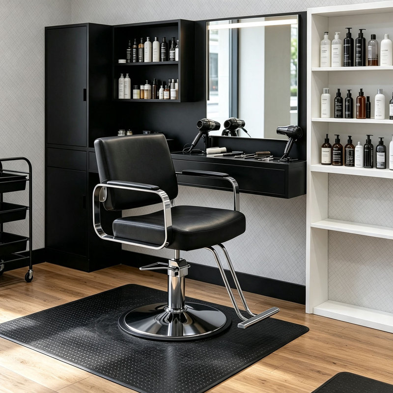 Fauteuil de massage rembourré avec pompe hydraulique pivotante à 360 °