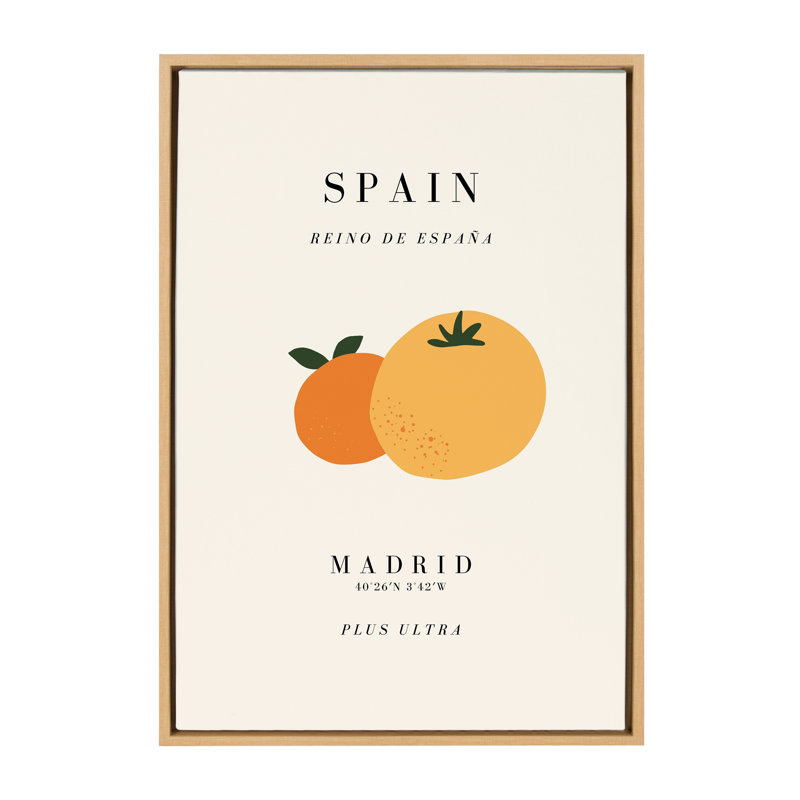 Reproduction d'art sur toile encadrée, "Voyage affiche Espagne" par Chayan Lewis