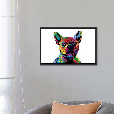 Bouledogue français ciel, impression sur toile tendue