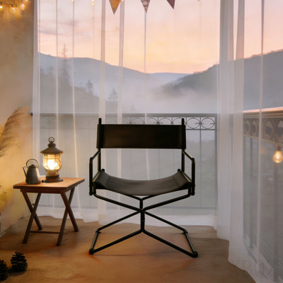 Folding Outdoor Chair with Side Storage Pocket, Portable Leisure Chair for Fishing Camping