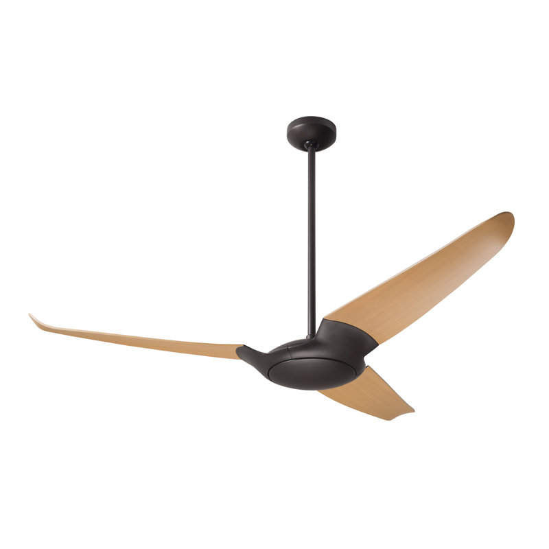 IC Air Downrod Ceiling Fan, Dark Bronze, Maple, Wall/Remote Combo Control