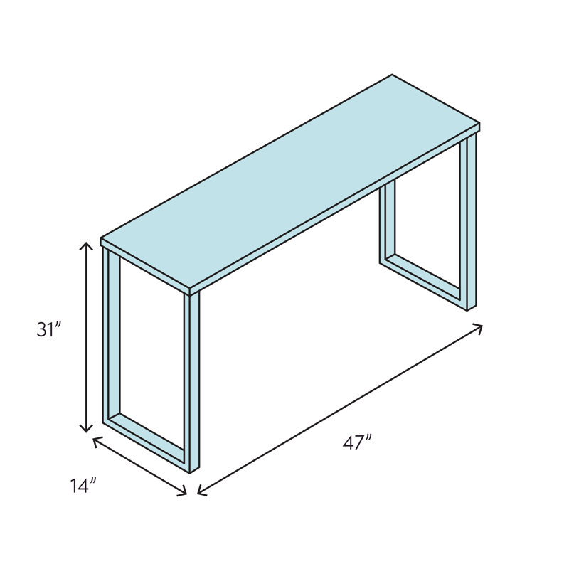 Taft Avenue 47'' Glass Top Console Table