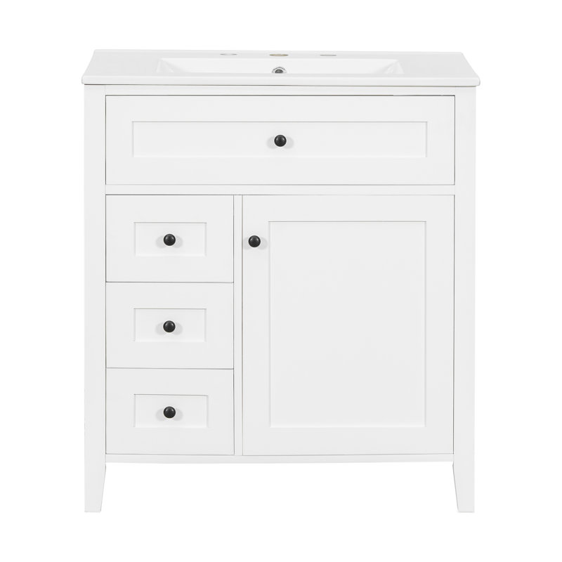 Meuble-lavabo blanc 30 po avec lavabo, Blanc
