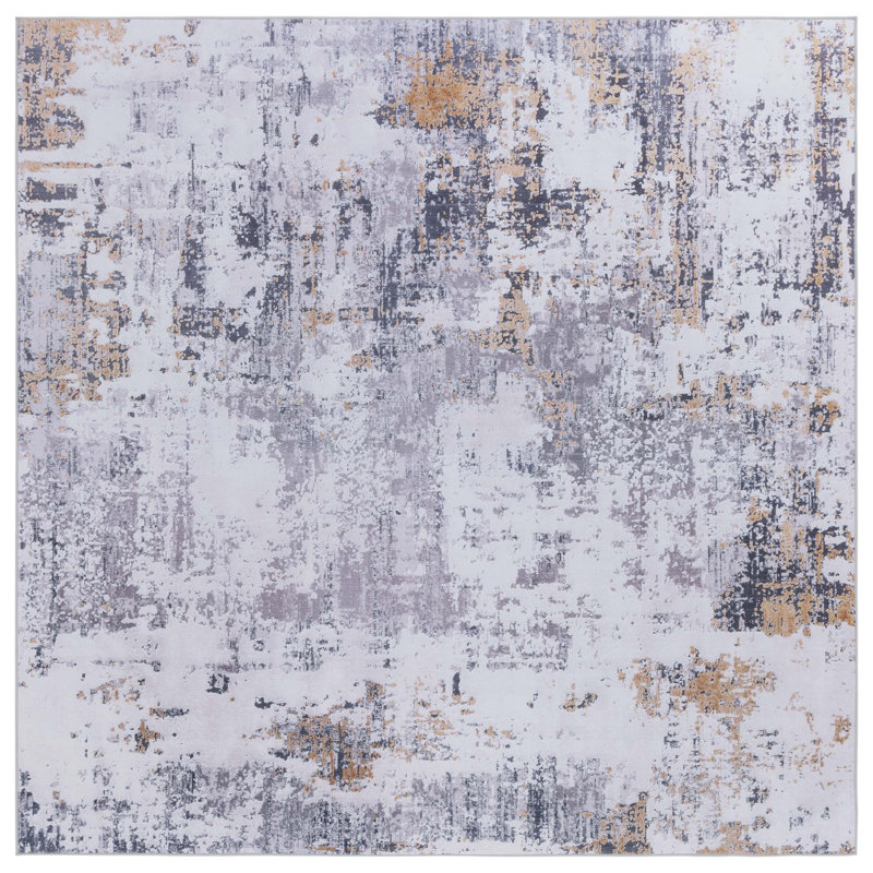 Auva Performance Machine Washable Abstract Rug, Square 8'