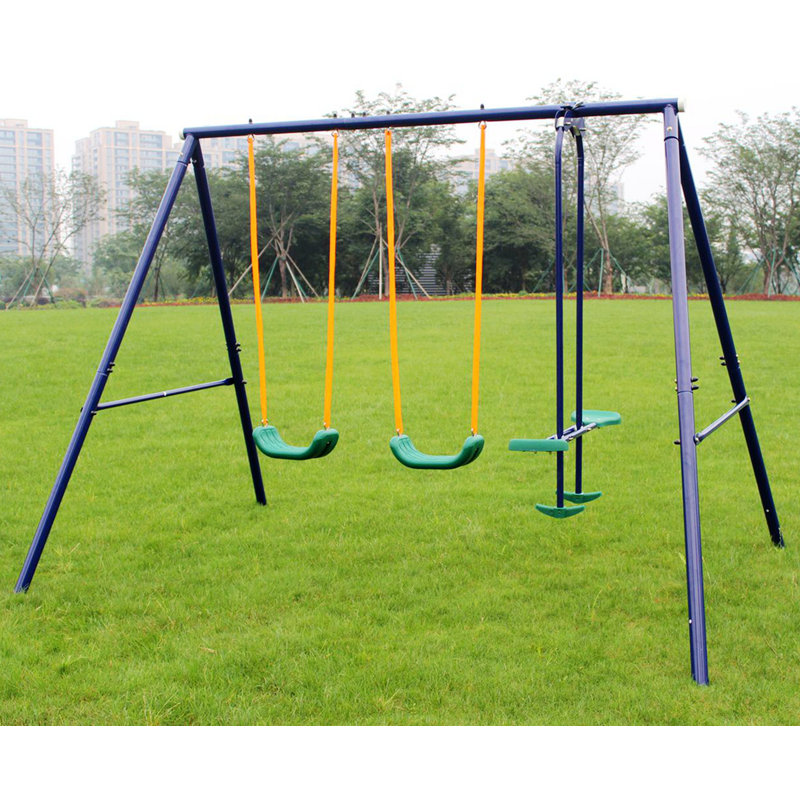 Creationstry High-Density Polyethylene (HDPE) Swing Set with Swing(s)