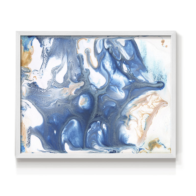 «Dancing Blue II», reproduction encadrée, H 11 po x l 14 po, Blanc
