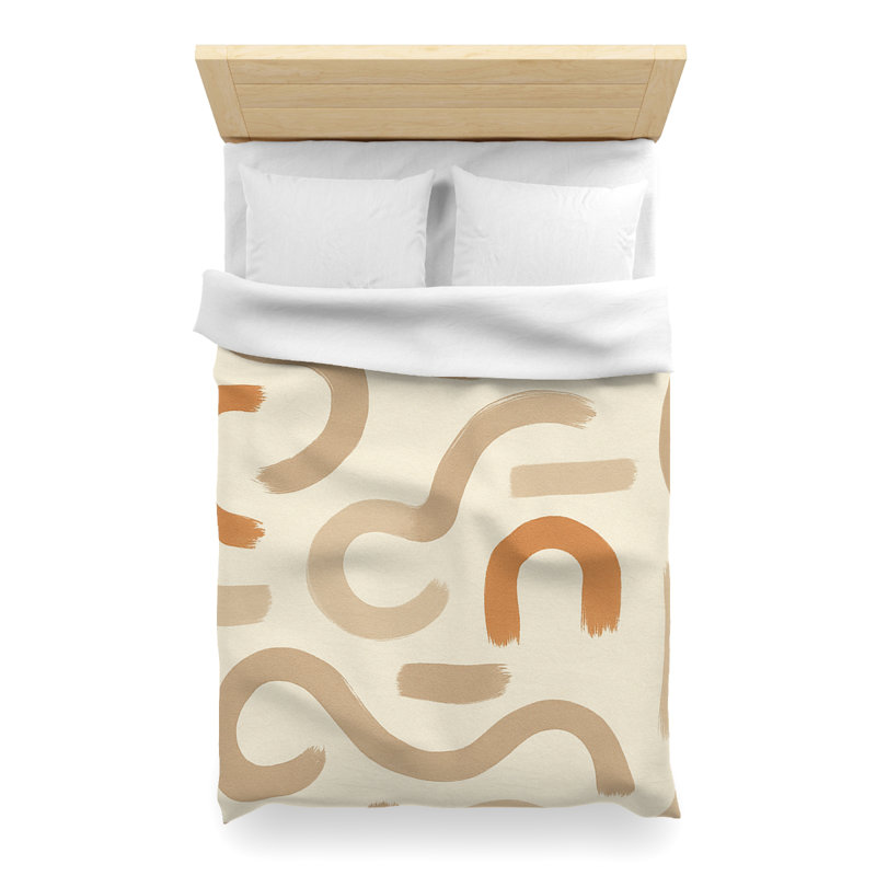 Microfiber Duvet Cover Boho Style, Design 73, White, Twin XL Duvet Cover