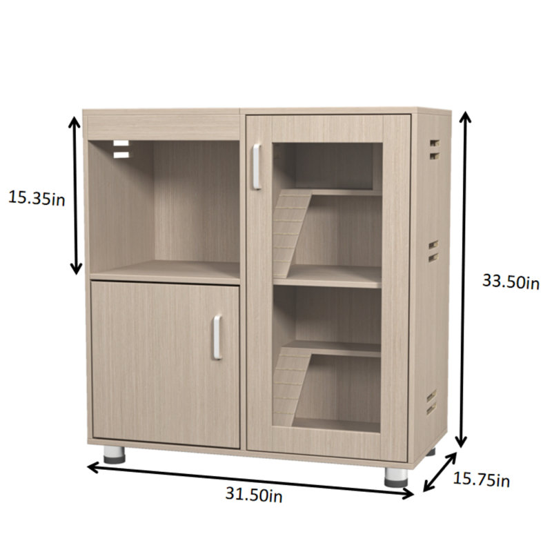 4 cages à hamster avec armoire de rangement et fenêtres en acrylique - pour Chinchilla, cochon d'Inde, fabrication en bois massif, ventilée et panneaux