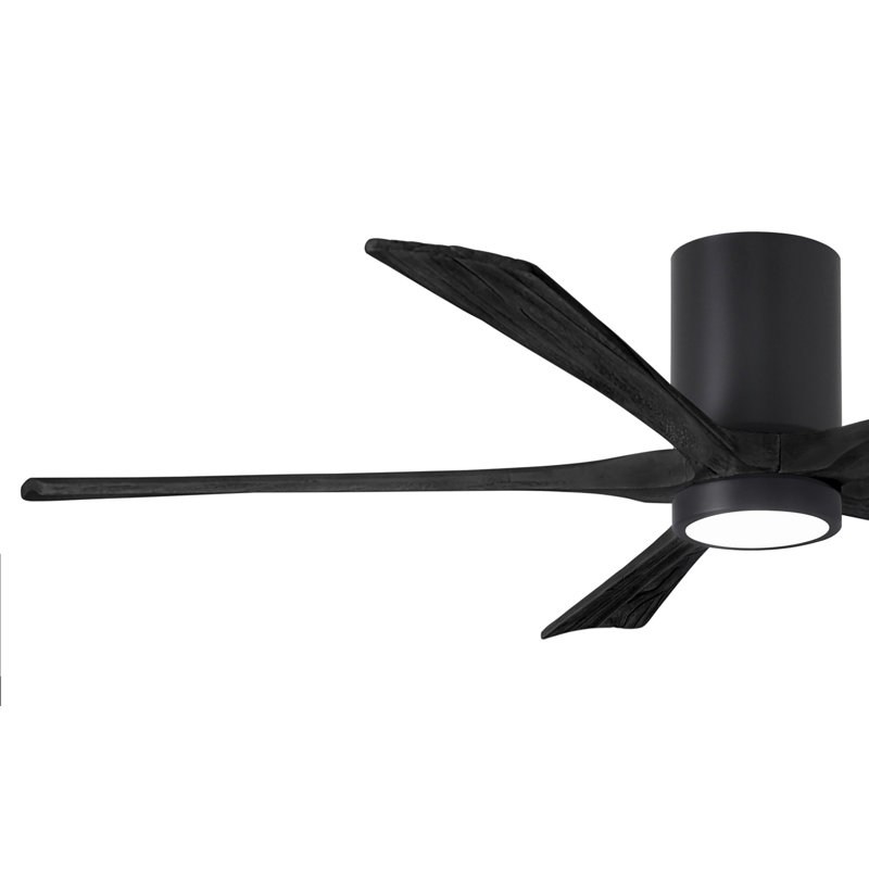 Irene Flushmount Light Kit 5 Blade LED Ceiling Fan, Matte Black, Matte Black, 60"