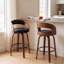 Tabouret de comptoir pivotant moderne de 26 po avec cadre en bois cintré-572163346-763709909
