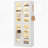 67" Tall Bookcase With Doors, LED And 8 Adjustable Shelves Storage Cabinet For Living Room-1232062657