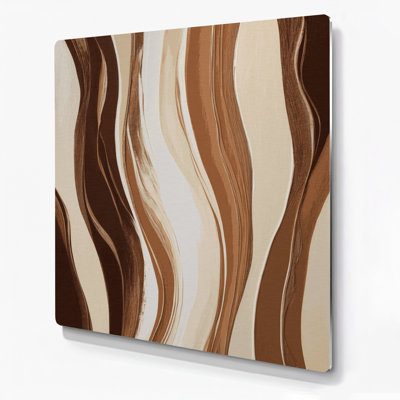 Art mural abstrait en métal beige 93