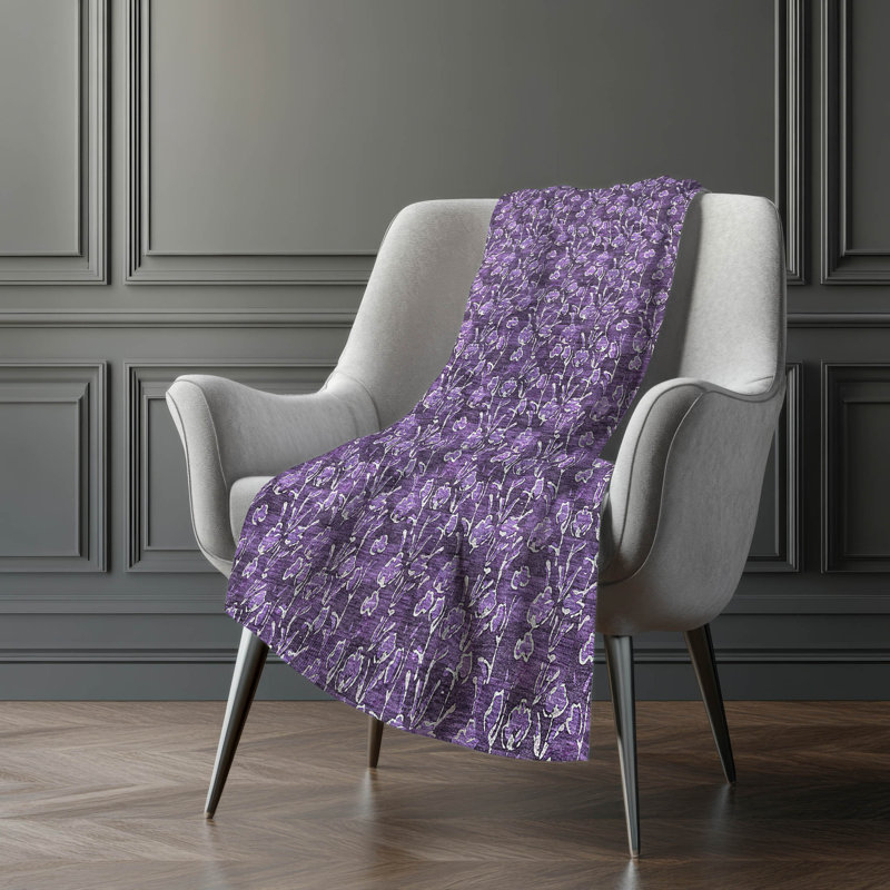 Jeté floral Sherpa ASB692 Addison, Mauve