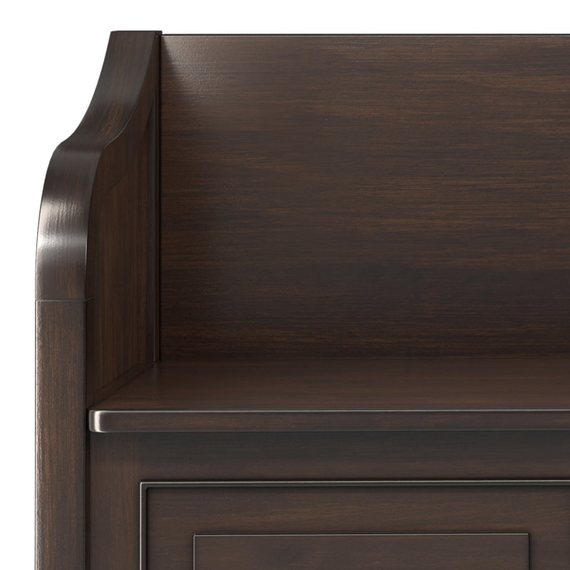Chestnut Brown Solid Wood Entryway Storage Bench with Flip Lid