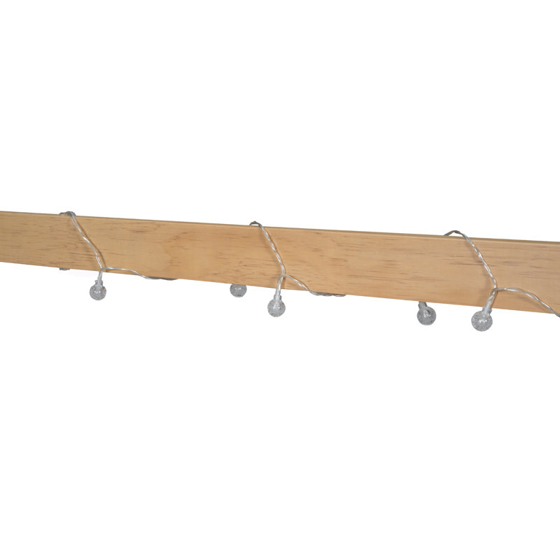 Lit taille maison en bois avec fenêtre et clôture, Naturel