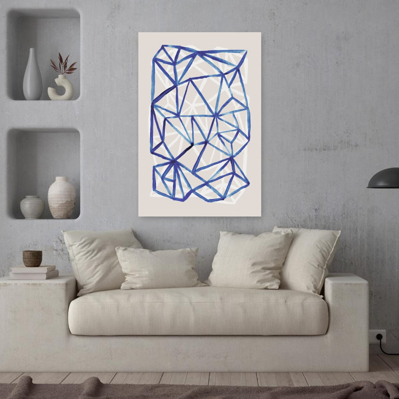 Art contemporain abstrait géométrique, H 36 po x l 24 po