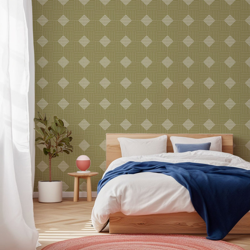 Woven Basket - Sage Wallpaper, Non-Pasted, Sage, Paper