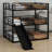Metal Triple Bunk Bed With Safety Guardrails,Slide And Noise-Reduced Design-140611581